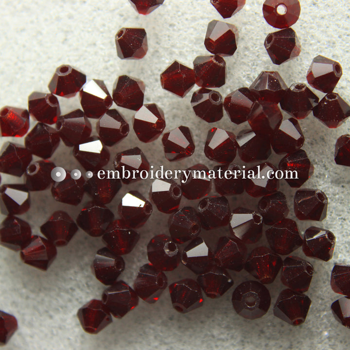 Burgundy bicone crystals