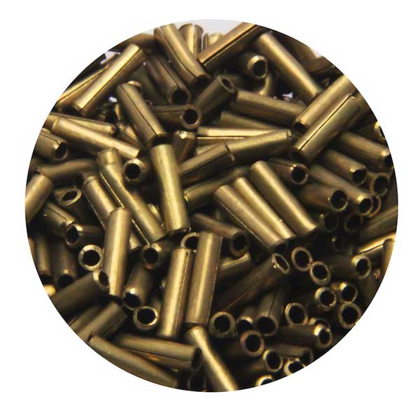 EMB937 (Antique Gold Color Metal Tube/Bugle Beads)