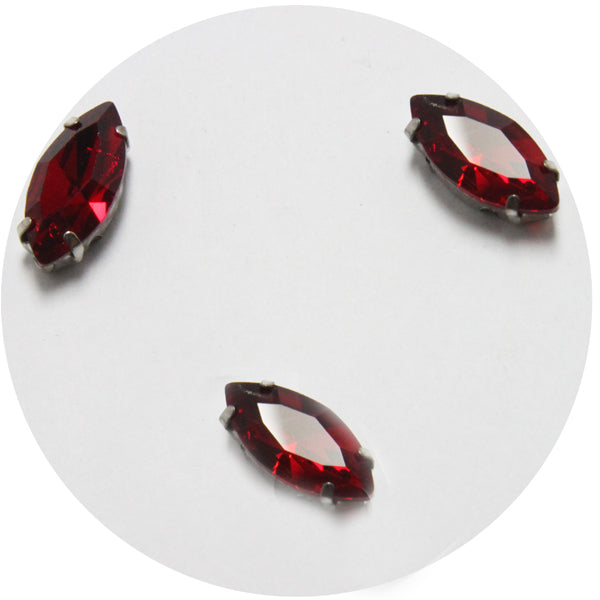 Red Crystal with Silver Color Holder
