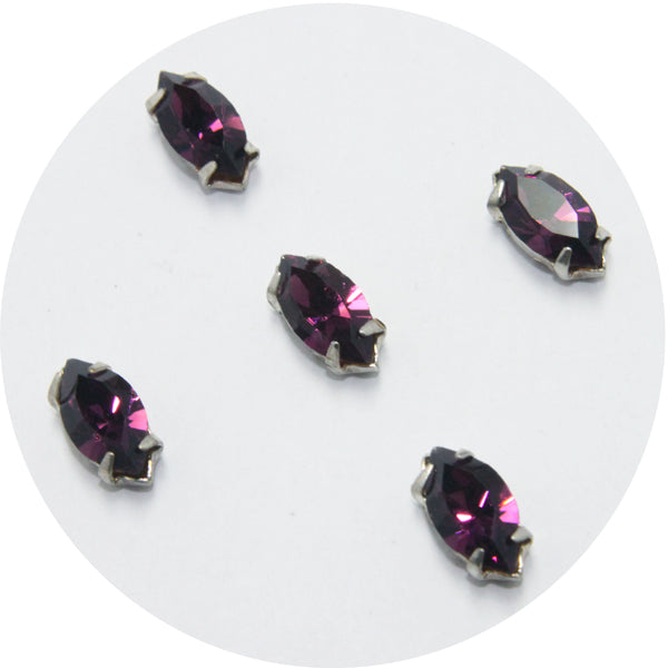Purple Crystal with Silver Color Holder