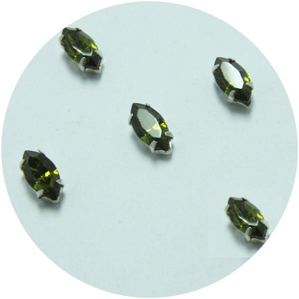 Olivine Crystal with Silver Color Holder