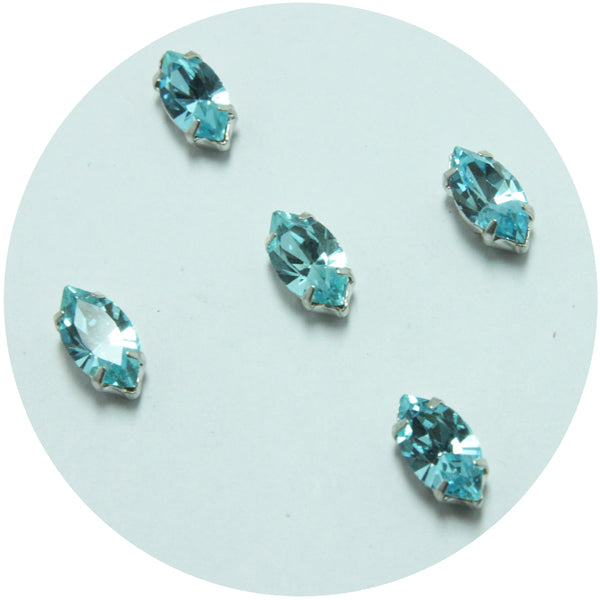 Ice Blue Crystal with Silver Color Holder