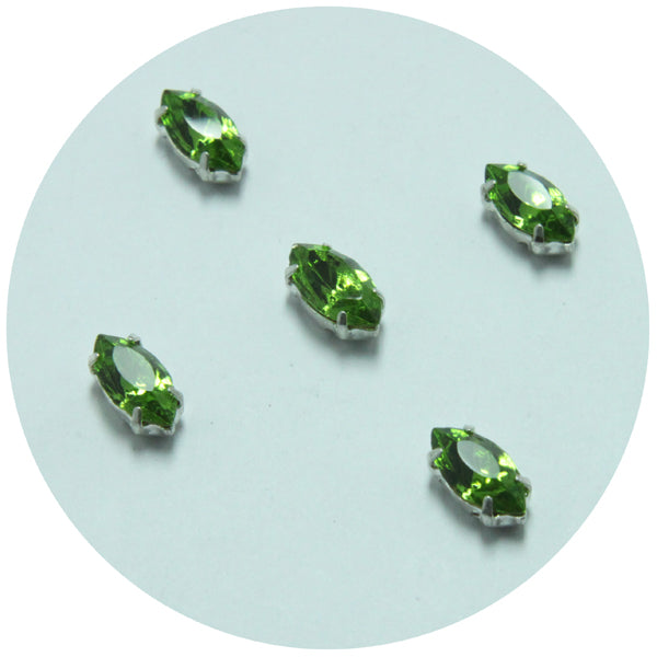 Electric Green Crystal with Silver Color Holder