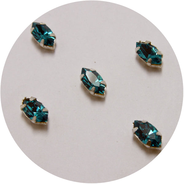 Blue Crystal with Silver Color Holder