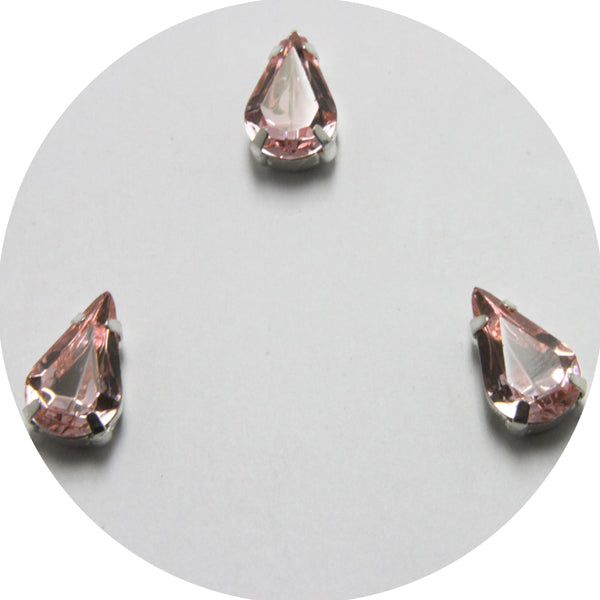 Pink Crystal with Silver Color Holder