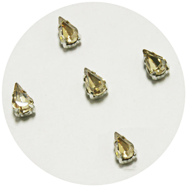 Light Gold Color Crystal with Silver Color Holder