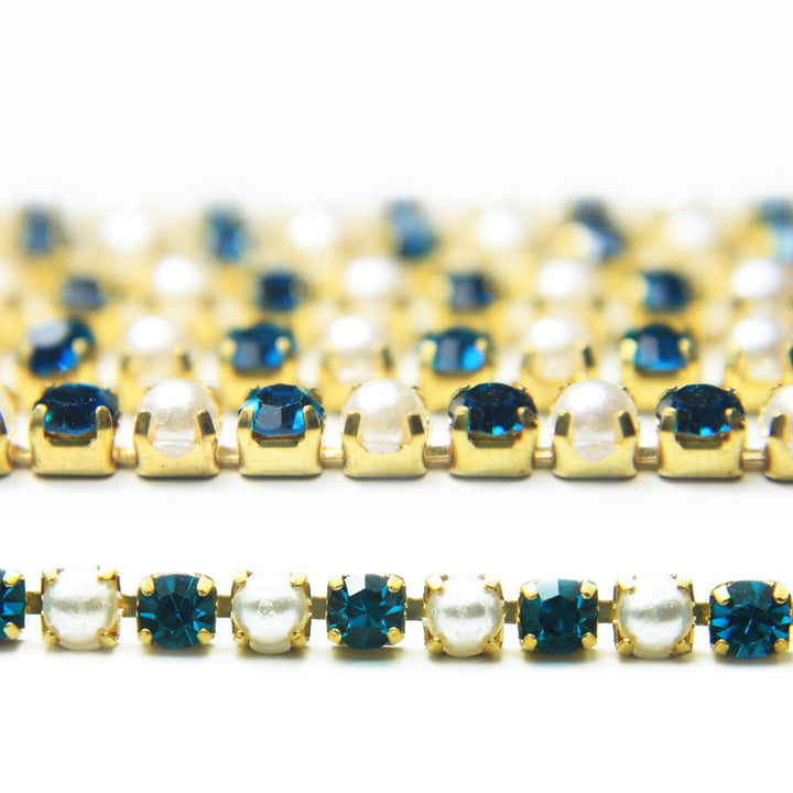 3mm blue crystal cup chain