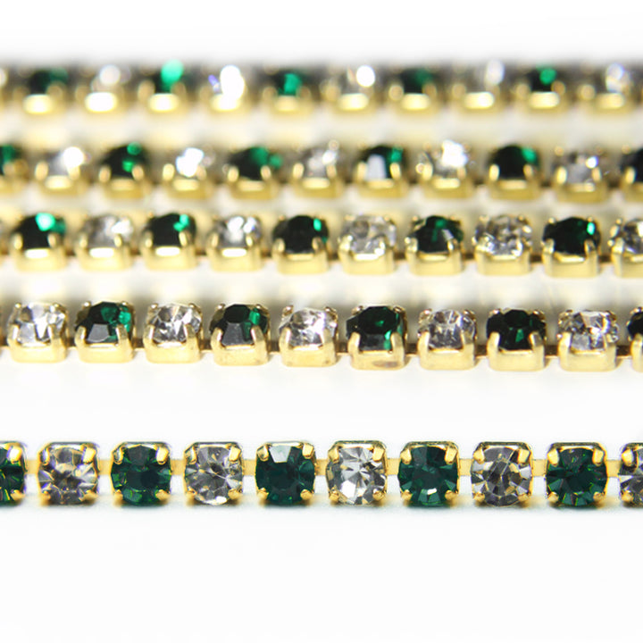 3mm green & silver cup chain