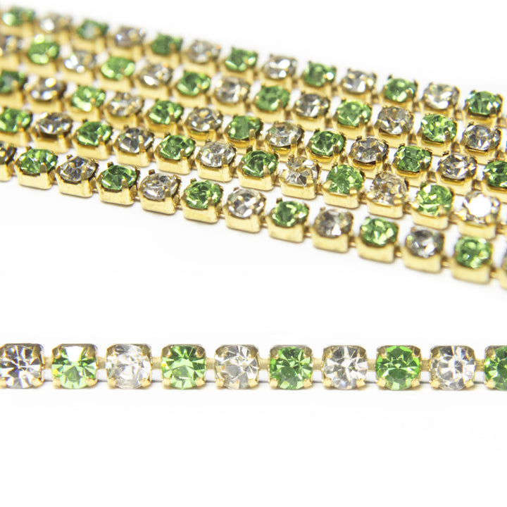 3mm green & silver cup chain