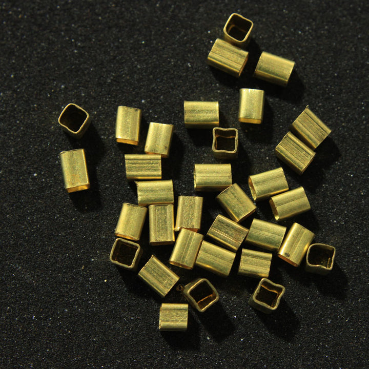square shape brass metal beads