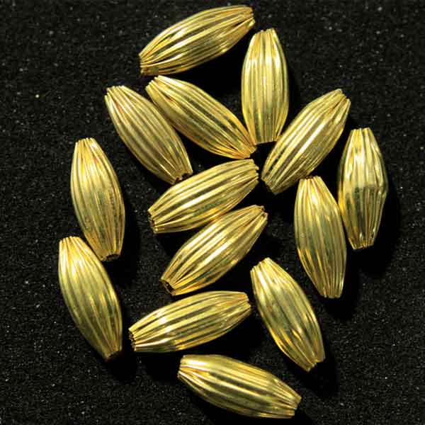 EMB1217 (Gold Color Oval Metal Beads)