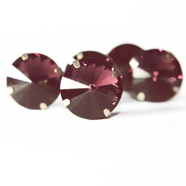 18mm rust colour glass rivoli