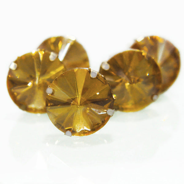 18mm gold color glass rivoli