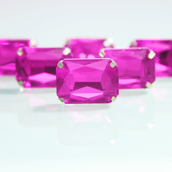 fuchsia rose glass crystals