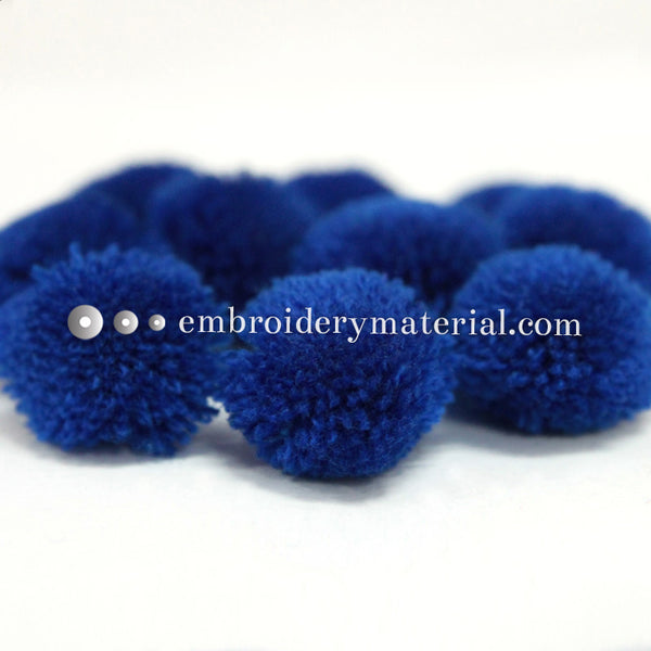 blue colour pom poms