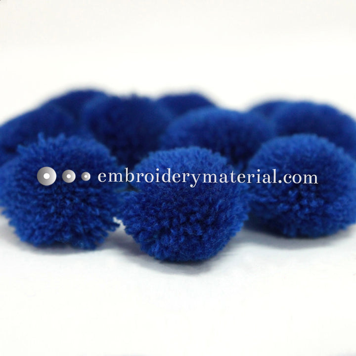 blue colour pom poms