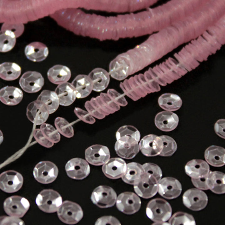 pink sequins strung