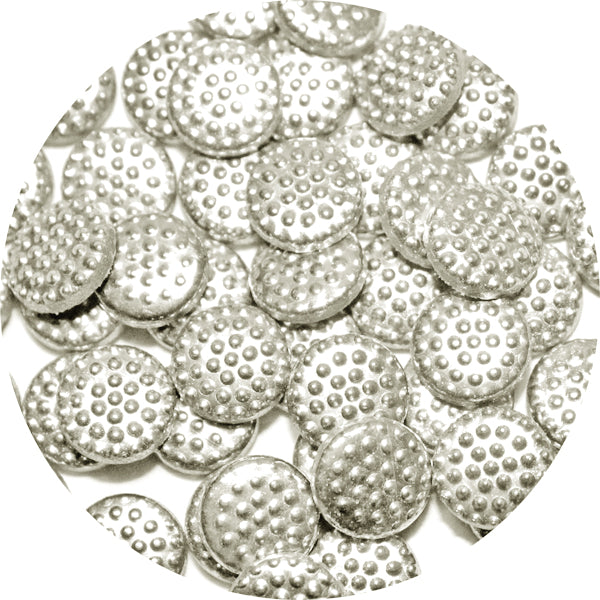 Silver Color Embossed Dotted Metal Studs