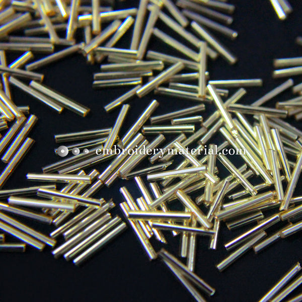 10mm gold bugle beads