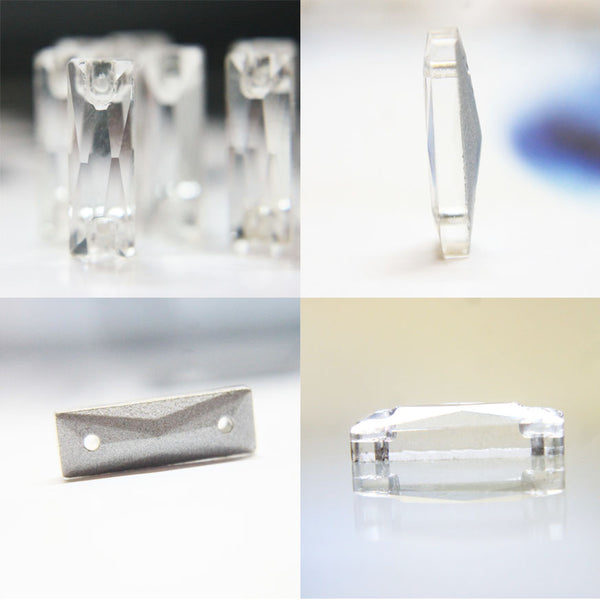 Rectangle Double Hole Crystals