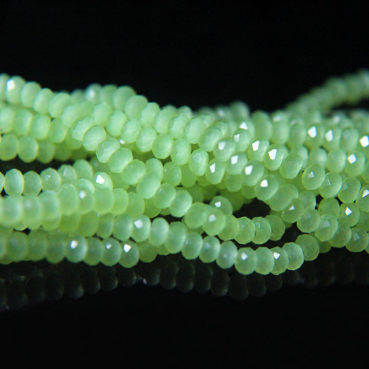 green colour diamond cut beads