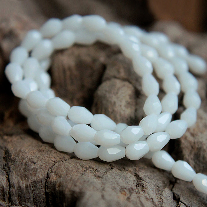 white briolette beads