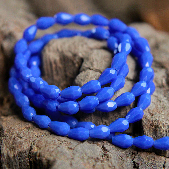 dazzling blue colour drop shape beads
