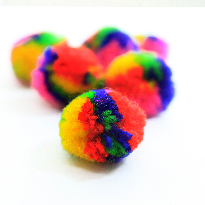 rainbow color pom poms
