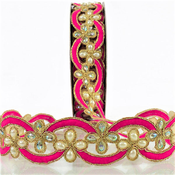 Pink trims for wedding gowns