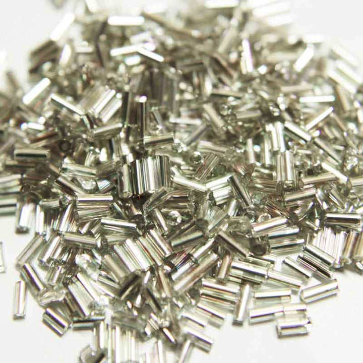 Silver Rainbow (1*4MM) Nalki/Bugle Beads