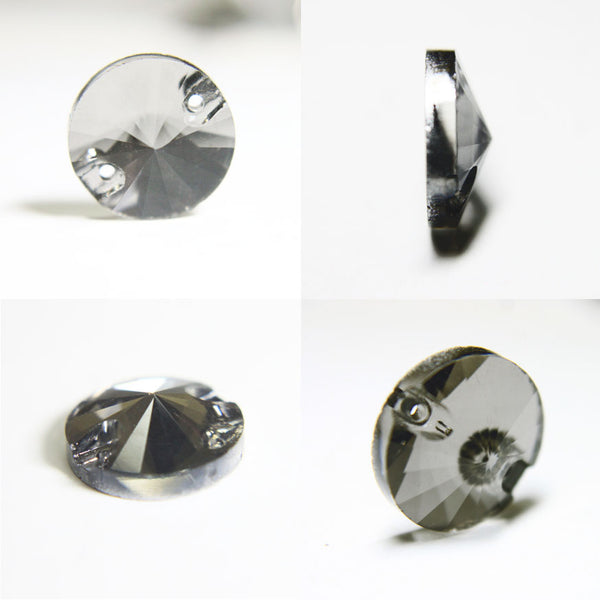 18MM Glass Crystal in Charcoal Grey Colour