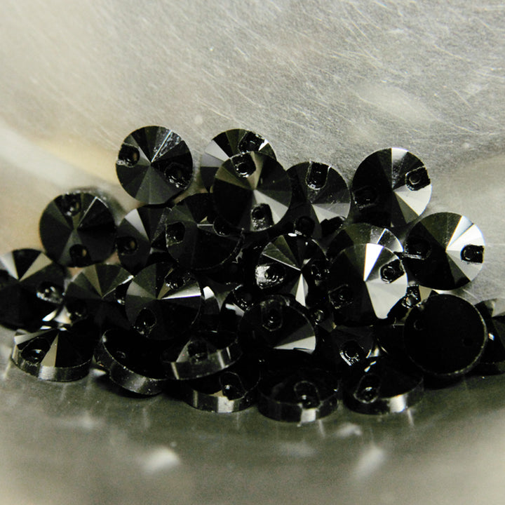 Round Shape Glass Crystal in Black Colour