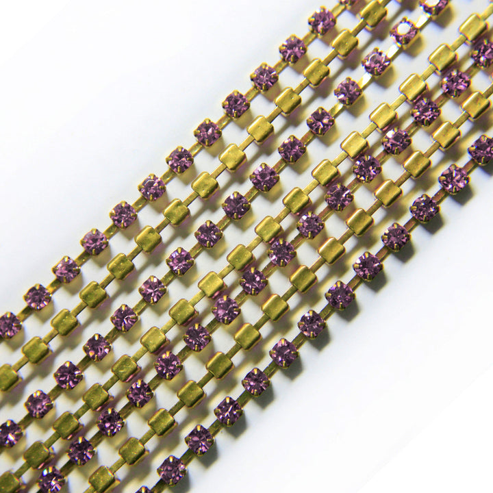 Purple Wine Colour Chaton Chain