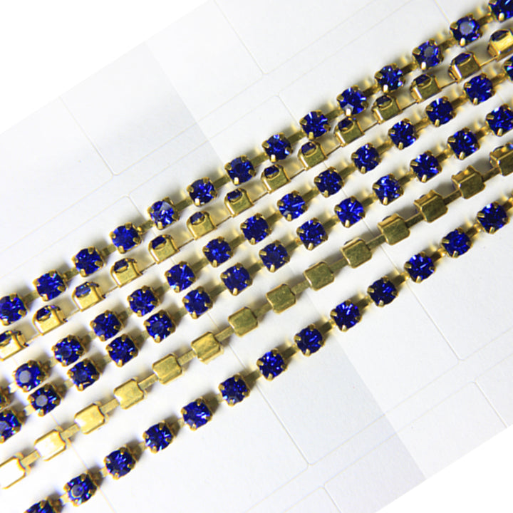 Sapphire Blue Colour Chaton Chain