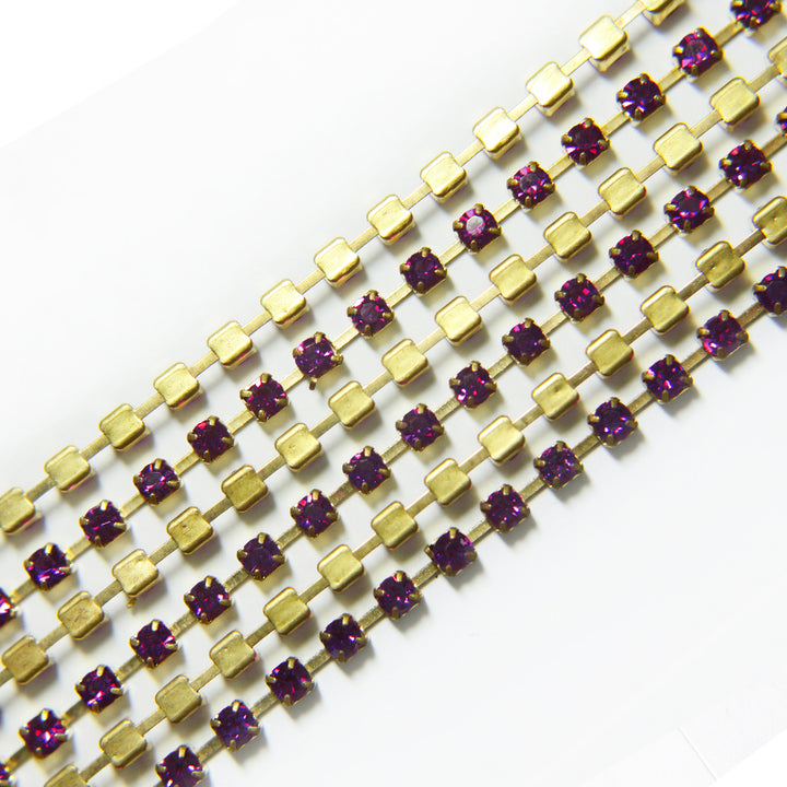 Amethyst Colour Chaton Chain