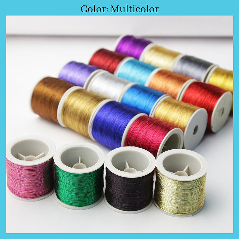 Buy gold-multicolor thin zari thread online at best price