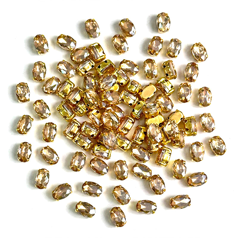 オールドクリスタル　ハンドメイド Buy Oval Shape Sew on Crystal Stones Online for Wedding Dress