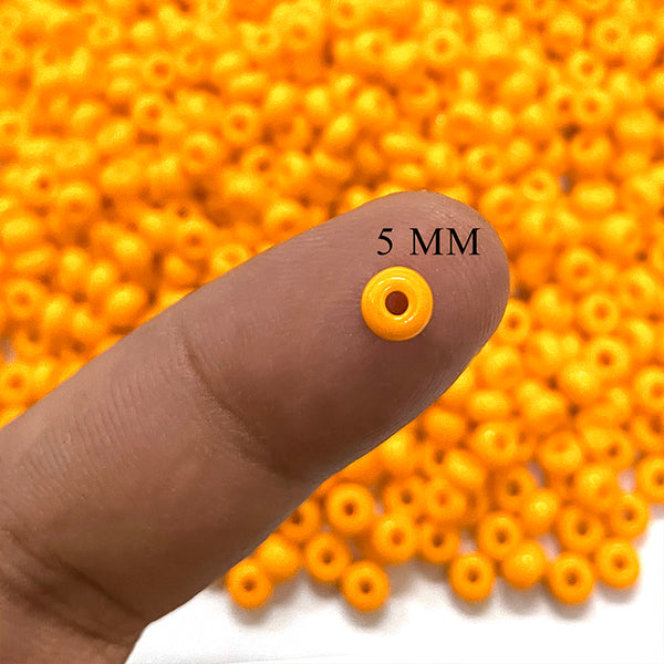 5mm (4/0) - 100g Preciosa Beads Round Shape Orange Opaque finish for Jewelry Making and Embroidery