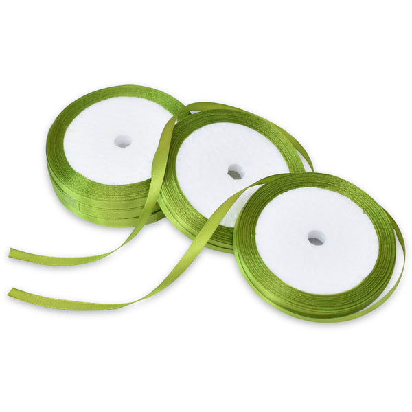 Light Olive Green Color Satin Ribbon - 5 Roll