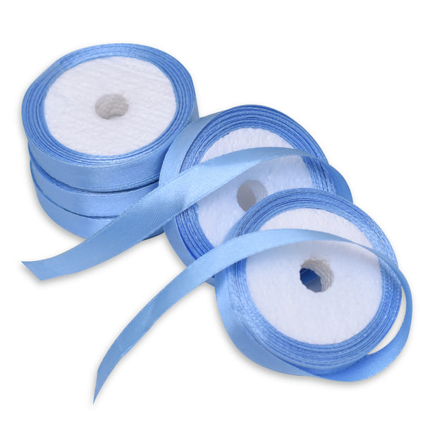 Light Baby Blue Color Satin Ribbon - 5 Roll