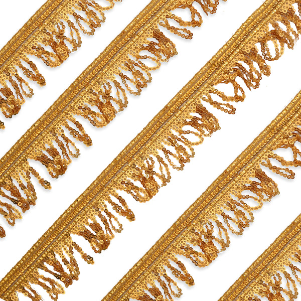 Luxurious zari laces with shimmering golden embroidery, perfect for embellishing sarees, lehengas, and traditional garments