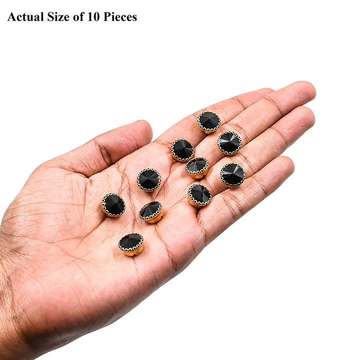 Sew On Black Glass Stones  