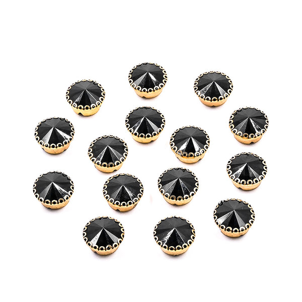 Black Rivoli Rhinestones