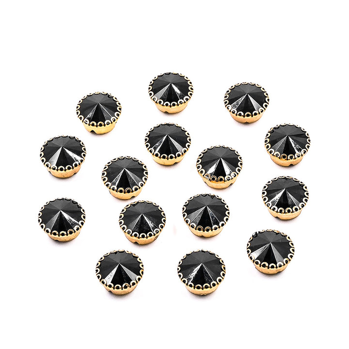 Black Rivoli Rhinestones