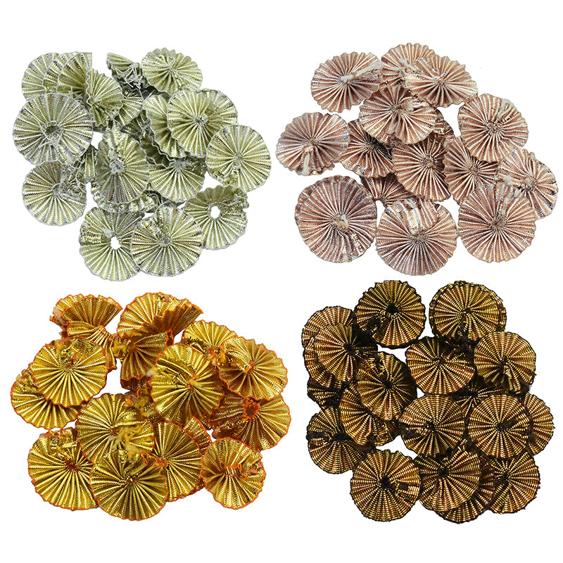 100-Piece Gota Flower Applique Patches | Rose Gold Ethnic Embroidered Patches For Crafts, 3cm Diameter