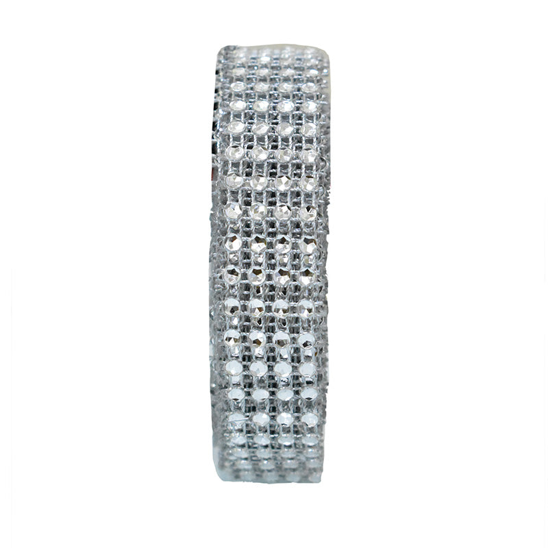 Buy Rhinestone Ribbon Trim online in silver color – embroiderymaterial.com