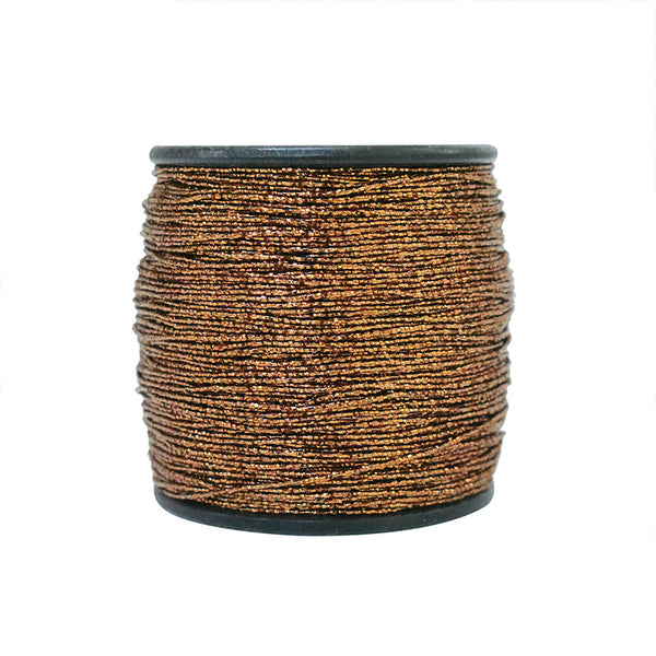 Handmade Metallic Embroidery Zari Threads, 1 Spool, 100 Meter, Rust Copper Color