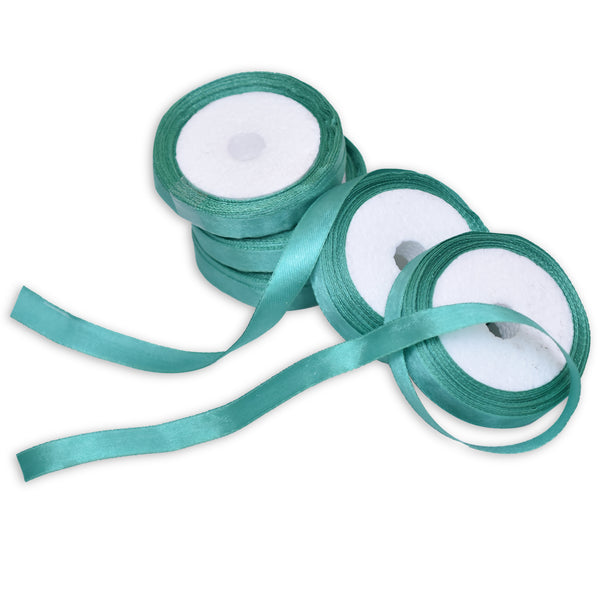 Teal Blue Color Satin Ribbon- 5 Roll