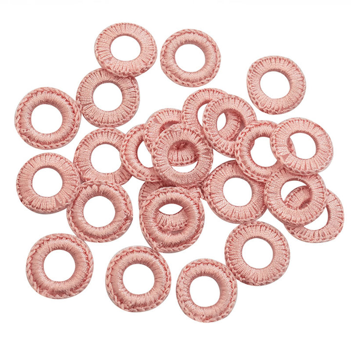 peach colour crochet rings