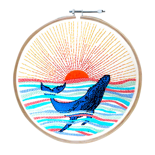 whale embroidery kit